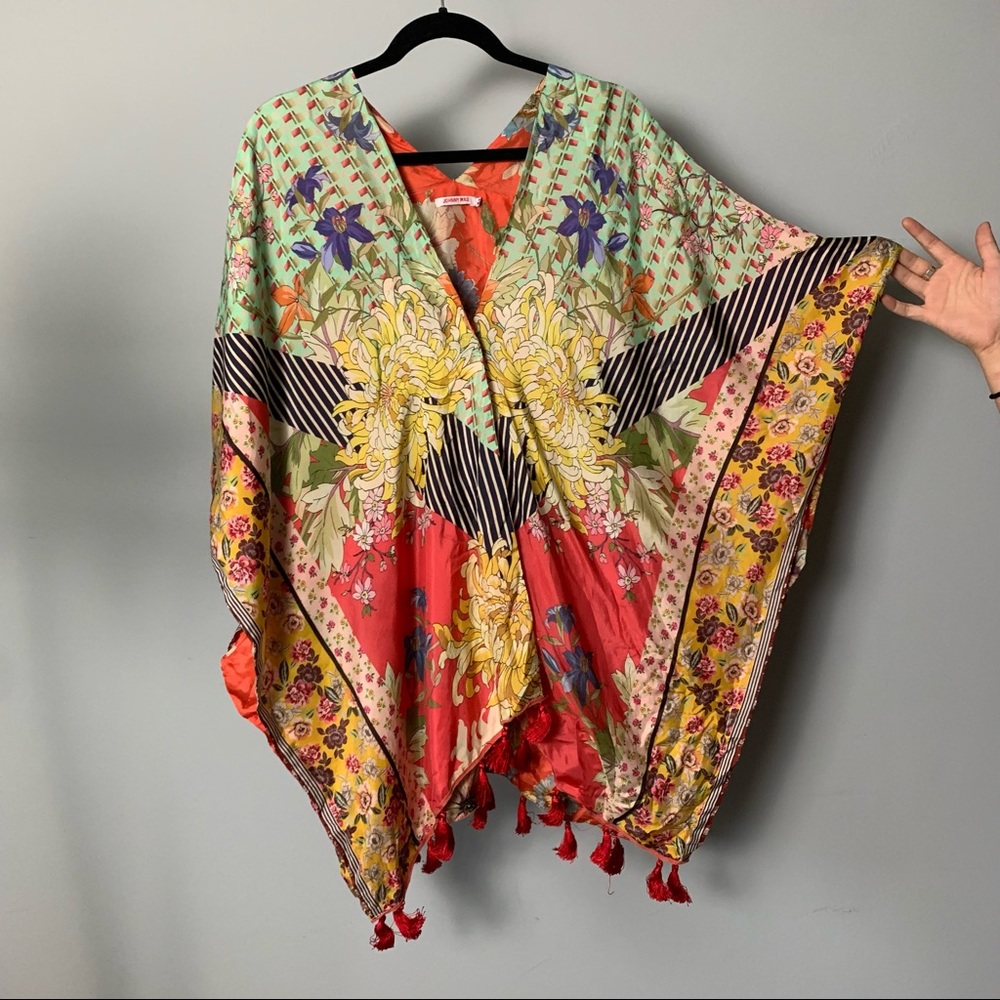 JOHNNY WAS REVERSIBLE SILK KIMONO